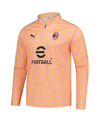 Puma Men's Light Orange Ac Milan 2025/26 Pre-Match DryCELL Quarter-Zip Sweatshirt