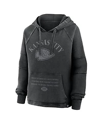 Fanatics Women's Black Kansas City Chiefs Oversized Raglan Gridiron Hoodie