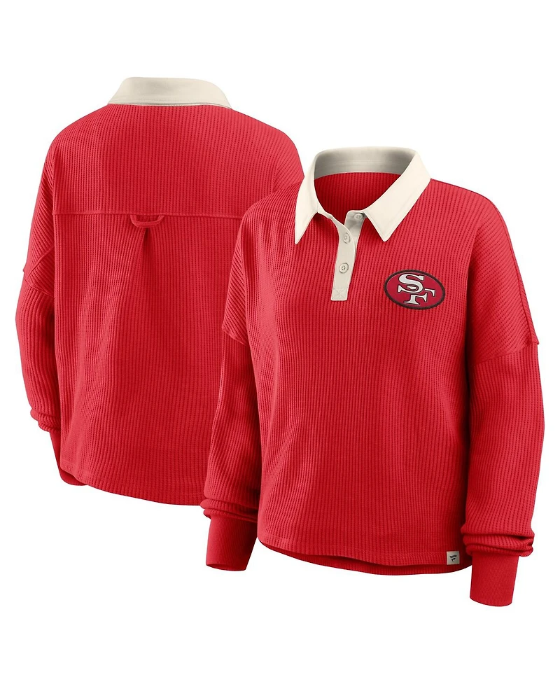 Fanatics Women's Scarlet San Francisco 49ers Oversized Hometown Premium Thermal Long Sleeve Shirt