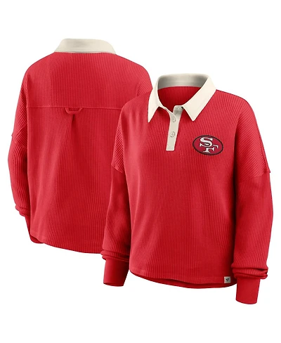 Fanatics Women's Scarlet San Francisco 49ers Oversized Hometown Premium Thermal Long Sleeve Shirt