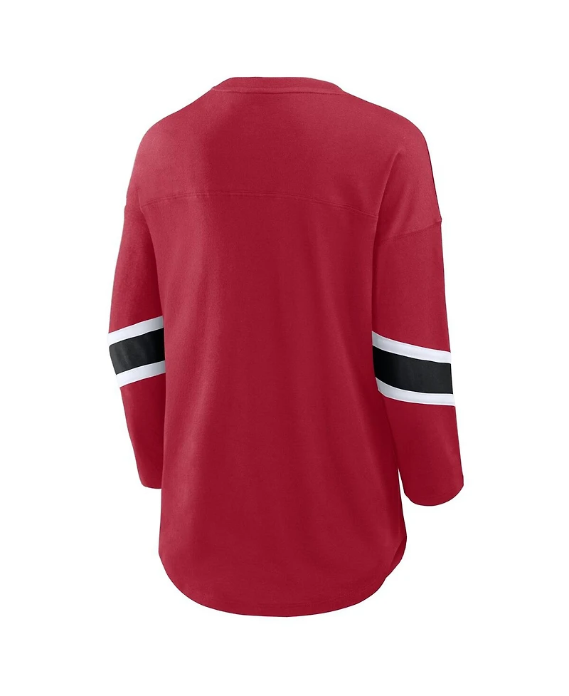 Fanatics Women's Scarlet San Francisco 49ers Redzone 3/4-Sleeve T-Shirt