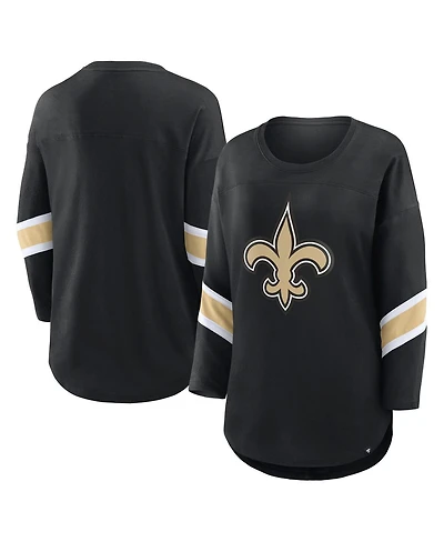 Fanatics Women's Black New Orleans Saints Redzone 3/4-Sleeve T-Shirt