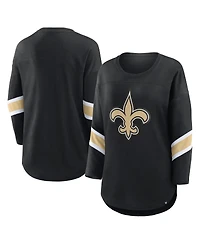 Fanatics Women's Black New Orleans Saints Redzone 3/4-Sleeve T-Shirt