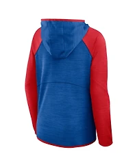 Fanatics Women's Royal/Red Buffalo Bills Redzone End Around Pass Raglan Full-Zip Hoodie