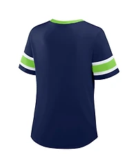 Fanatics Women's College Navy Seattle Seahawks Redzone Draw Play Athena Lace-Up T-Shirt