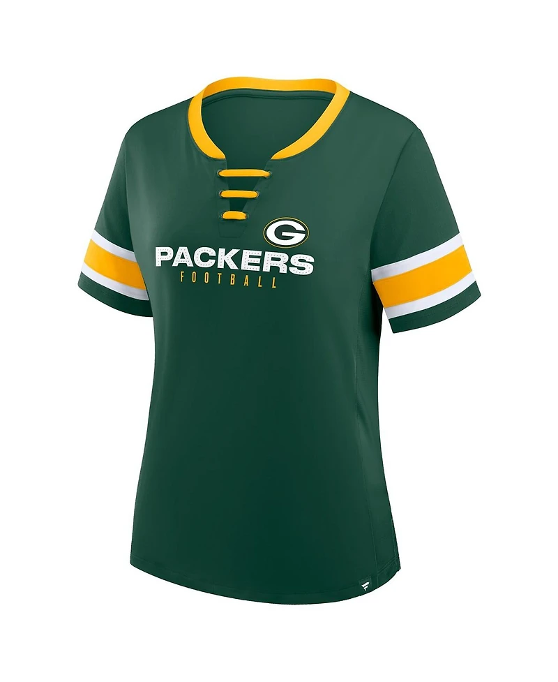 Fanatics Women's Green Bay Packers Redzone Draw Play Athena Lace-Up T-Shirt