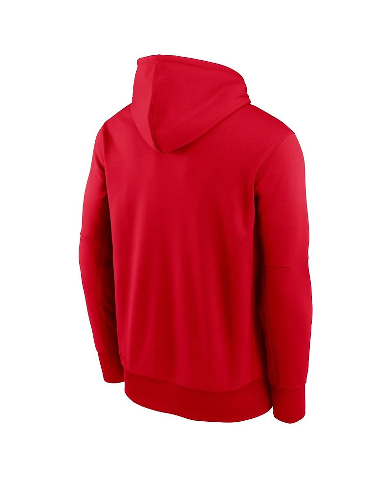 Nike Men's Scarlet Ohio State Buckeyes Team Stacked Performance Pullover Hoodie