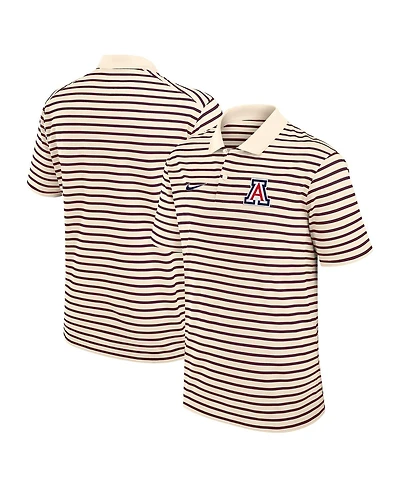 Nike Men's Tan Arizona Wildcats Solid Foundation Striped Performance Polo Shirt