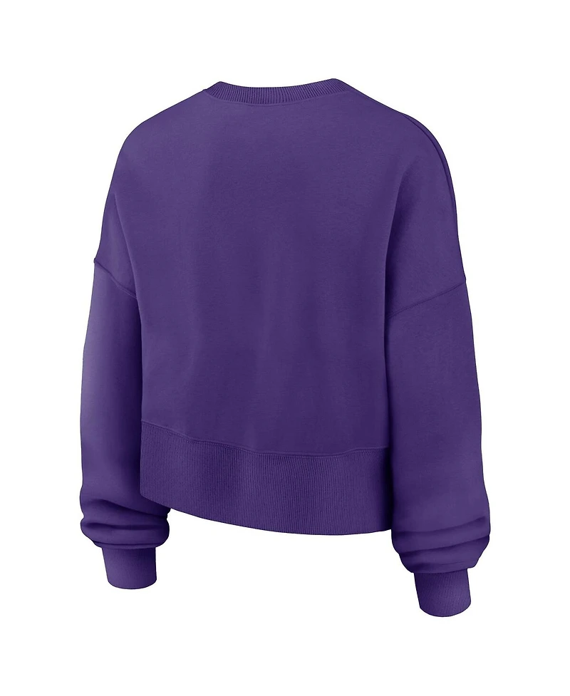 Nike Women's Purple Lsu Tigers Oversized Phoenix Arch Pullover Sweatshirt