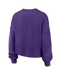 Nike Women's Purple Lsu Tigers Oversized Phoenix Arch Pullover Sweatshirt