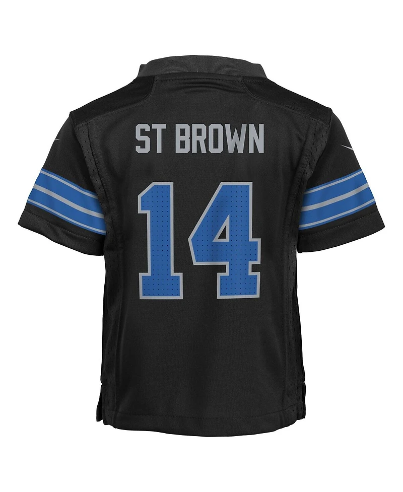 Nike Preschool Amon-Ra St. Brown Black Detroit Lions Alternate Player Game Jersey