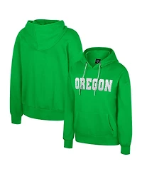 Colosseum Women's Green Oregon Ducks Reflection Rhinestone Drawcord Pullover Hoodie