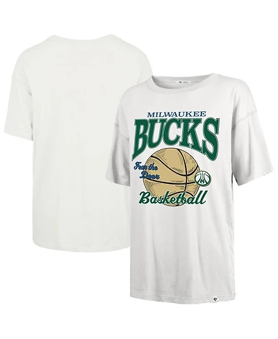'47 Brand Women's White Milwaukee Bucks City Edition Down Court Sadie T-Shirt