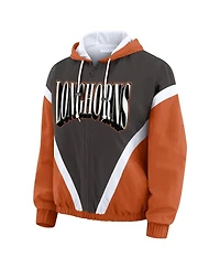 Wear by Erin Andrews Women's Texas Orange/Gray Longhorns Color Block Full-Zip Windbreaker Jacket