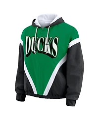 Wear by Erin Andrews Women's Green/Black Oregon Ducks Color Block Full-Zip Windbreaker Jacket