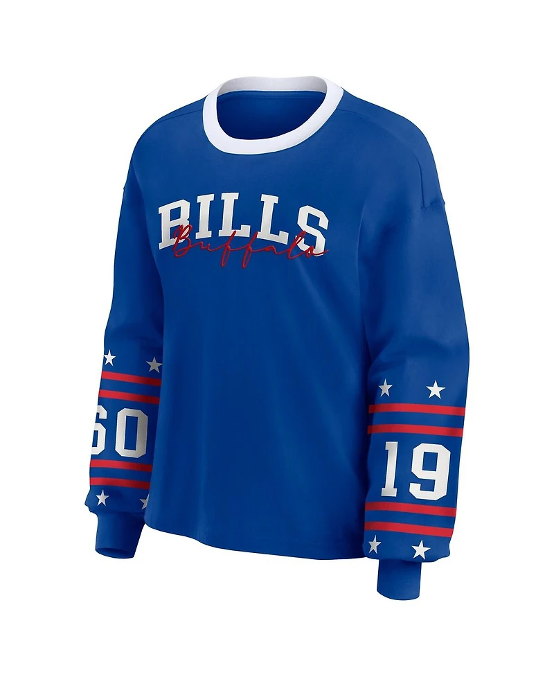 Wear by Erin Andrews Women's Royal Buffalo Bills Sport Long-Sleeve T-Shirt
