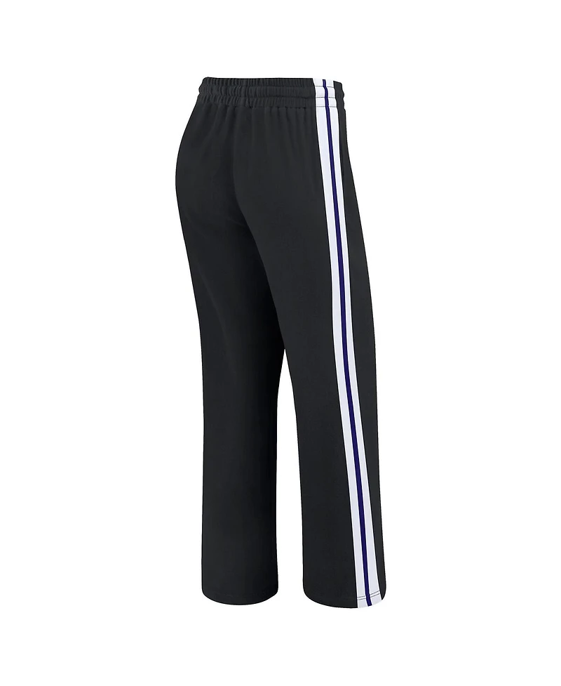 Wear by Erin Andrews Women's Black Baltimore Ravens Color-Block Straight Leg Pants