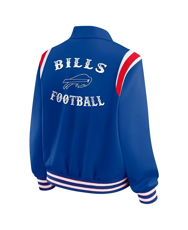 Wear by Erin Andrews Women's Royal Buffalo Bills Varsity Lightweight Full-Snap Jacket