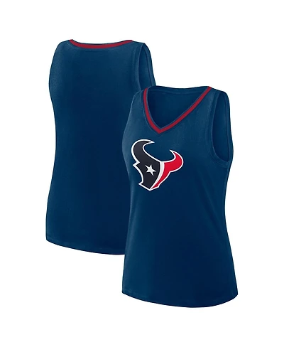 Logo Athletic Women's Navy Houston Texans Stellar Win V-Neck Tank Top