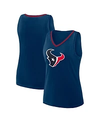 Logo Athletic Women's Navy Houston Texans Stellar Win V-Neck Tank Top
