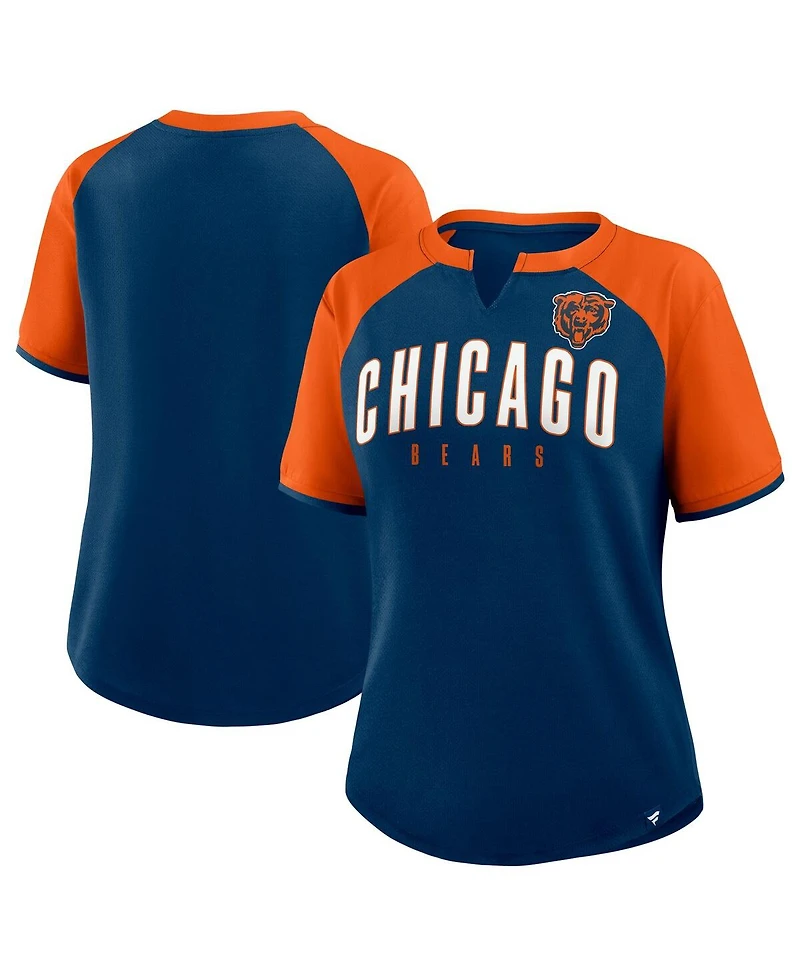 Fanatics Women's Navy/Orange Chicago Bears Height Advantage T-Shirt