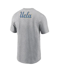 Jordan Men's Heather Gray Ucla Bruins Campus 2-Hit Primary Mascot T-Shirt