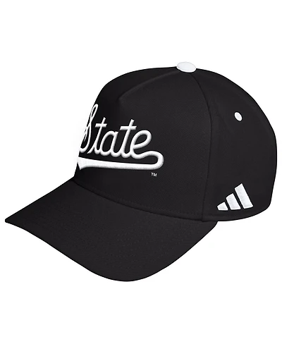 Adidas Men's and Women's Black Mississippi State Bulldogs Blackout A-Frame Adjustable Hat