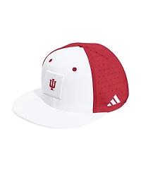 Adidas Men's and Women's White/Crimson Indiana Hoosiers Performance Flat Bill Adjustable Hat