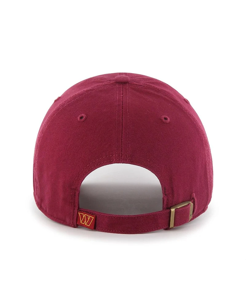 '47 Brand Big Boys and Girls Burgundy Washington Commanders Logo Clean Up Adjustable Hat