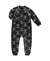 Outerstuff Toddler Black Las Vegas Raiders Allover Print Raglan Full-Zip Jumper