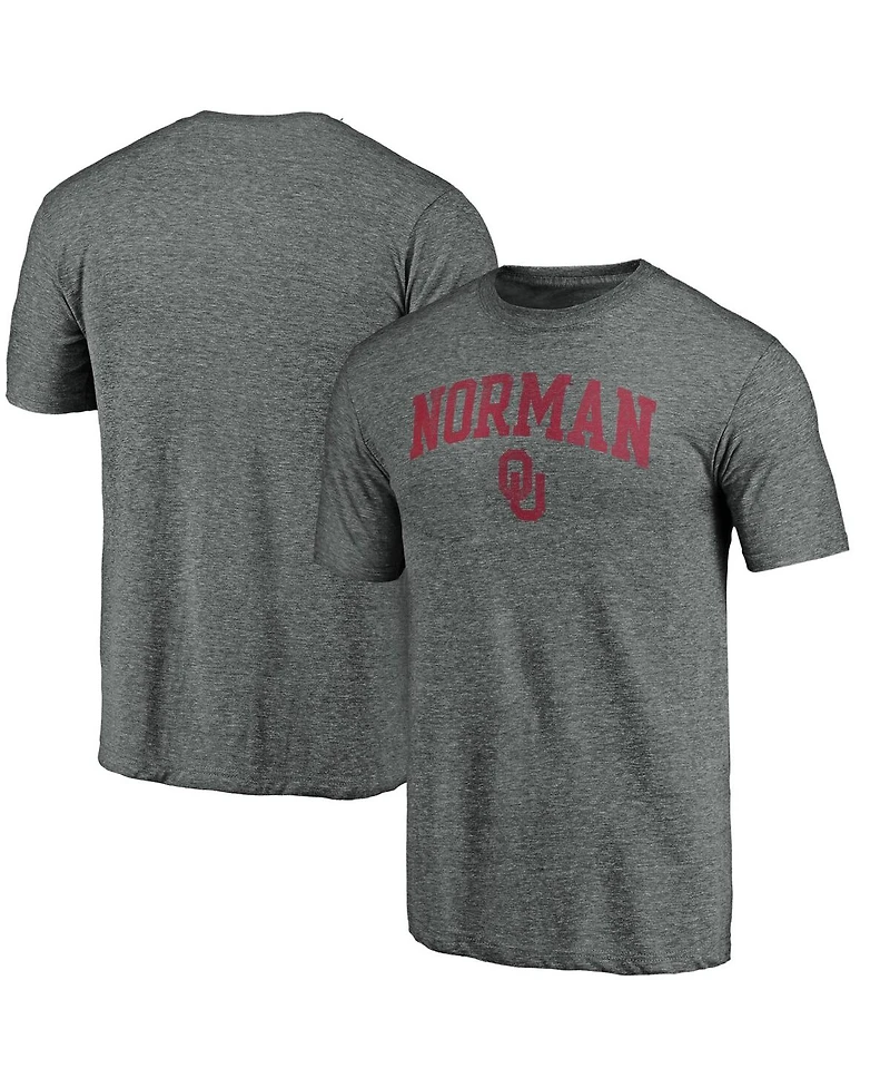 Fanatics Mto Label Men's Heather Gray Oklahoma Sooners Arched City Tri-Blend T-Shirt