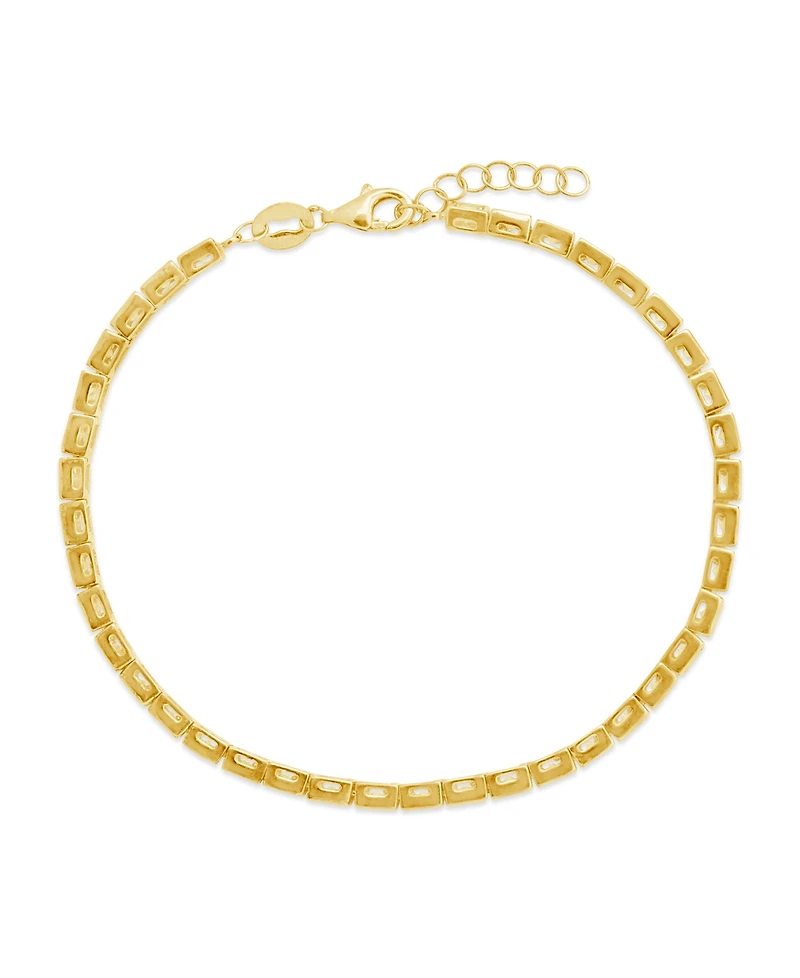 Sterling Forever Christina Square Cubic Zirconia Tennis Bracelet