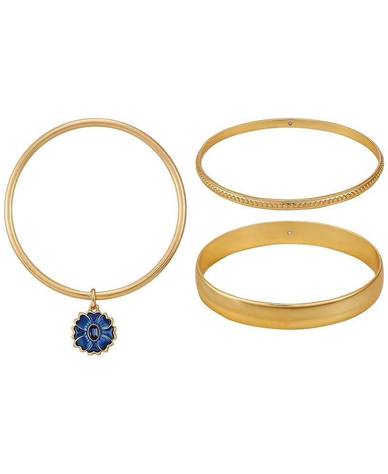 Guess Gold-Tone Three-Piece Bangle Bracelet Set