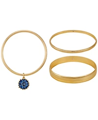 Guess Gold-Tone Three-Piece Bangle Bracelet Set