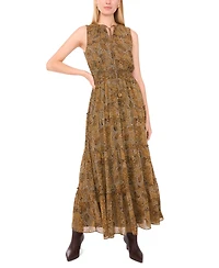 1.state Women's Tie Neck Tiered Sleeveless Dress