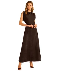 1.state Women's Denim Seamed Maxi Skirt
