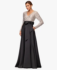 Xscape Petite Sequin Detail V-Neck Maxi Dress
