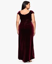 Xscape Plus Cap Sleeves Maxi Dress