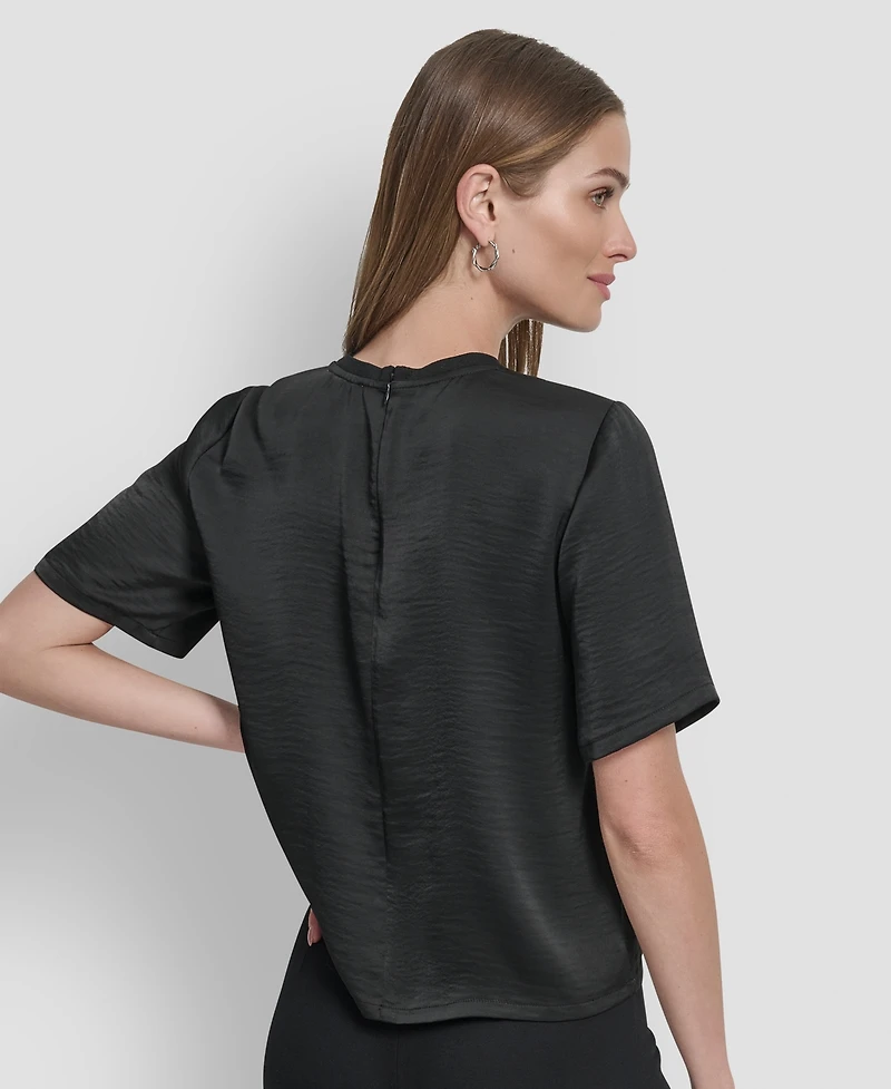 Dkny Women's Studded Boxy Short Sleeve Top