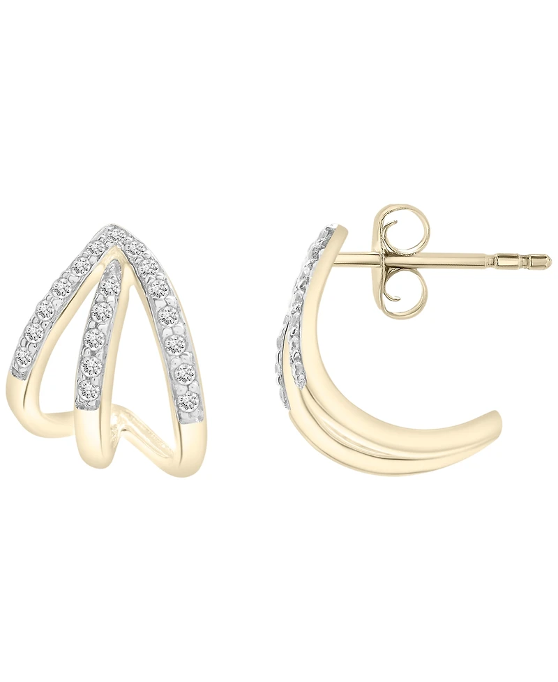 Wrapped Diamond Claw Stud Earrings (1/6 ct. t.w.) in 14K Yellow Gold