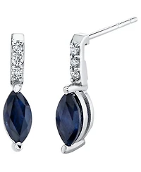 Macy's Sapphire Stud Earrings (3/4 ct. t.w.) in 10k White Gold