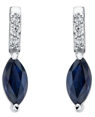 Macy's Sapphire Stud Earrings (3/4 ct. t.w.) in 10k White Gold