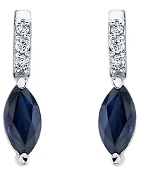 Macy's Sapphire Stud Earrings (3/4 ct. t.w.) in 10k White Gold