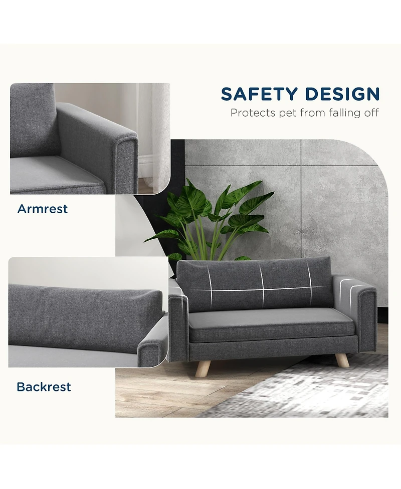 PawHut Raised Dog Sofa for Small and Medium Dogs, Elevated Pet Sofa,