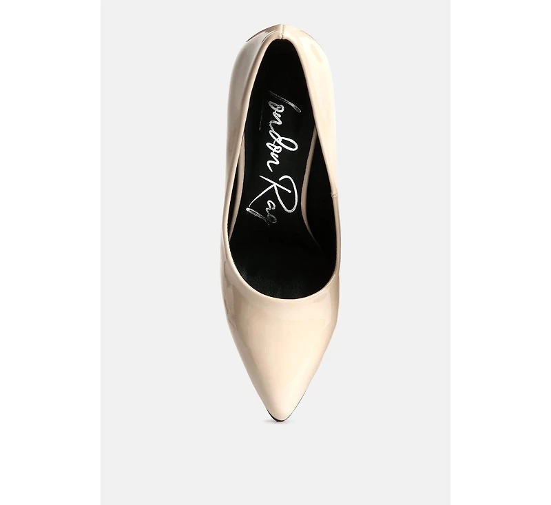 Kamira Patent Faux Leather Block Heel Pumps