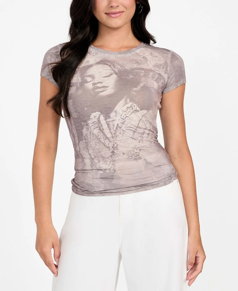 Guess Women's Rhinestone Graphic Short-Sleeve T-Shirt
