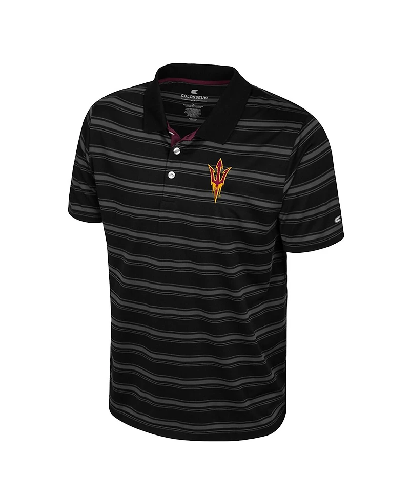 Colosseum Men's Black Arizona State Sun Devils Milk Steak Polo Shirt