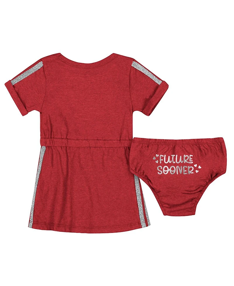 Colosseum Baby Boys and Girls Crimson Oklahoma Sooners Xur Dress and Bloomer Set