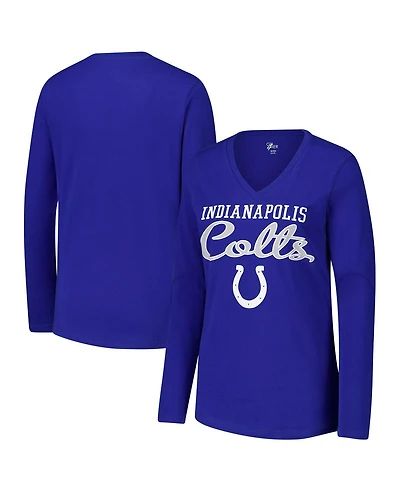G-iii 4Her by Carl Banks Women's Royal Indianapolis Colts Post Season Long Sleeve V-Neck T-Shirt