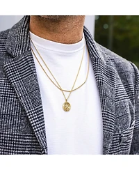 Vincero Men's Compass Pendant Necklace – Onyx in Rhodium-Plated Sterling Silver